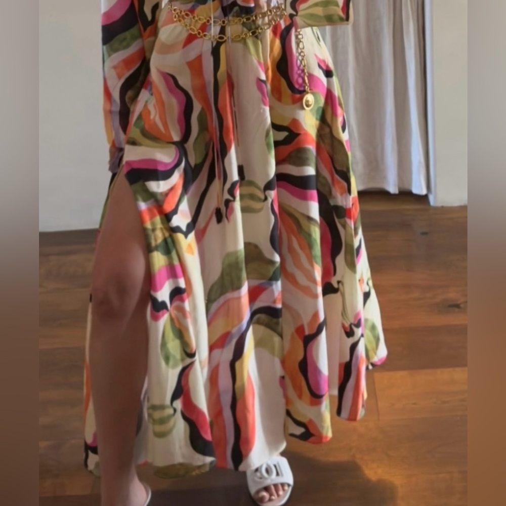 H&M KAFTAN DRESS WITH lACING. - Picture 3 of 5